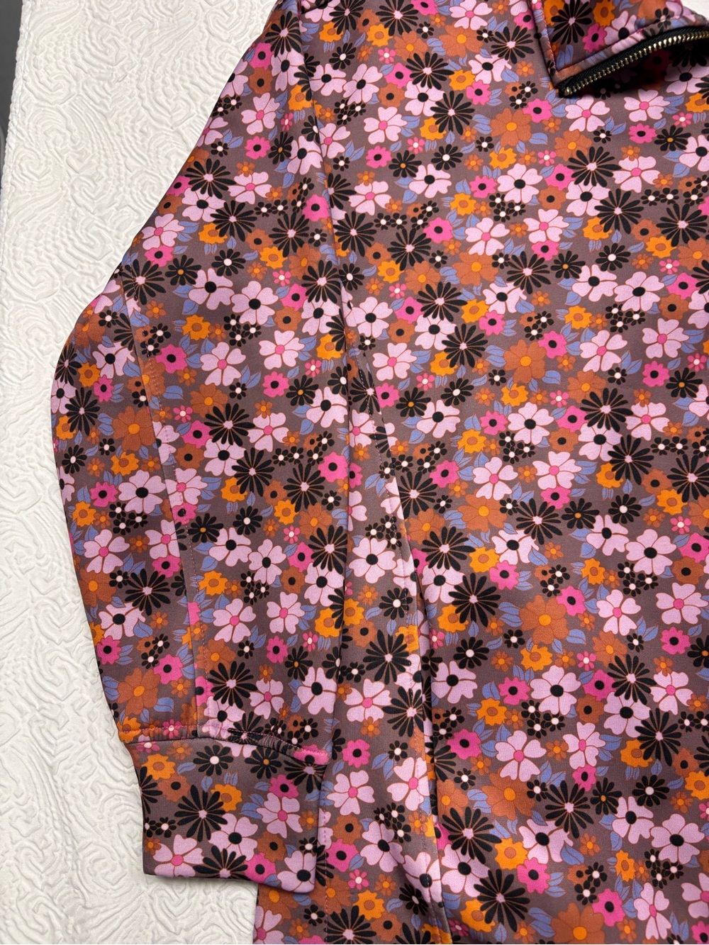 SSYS Pink Floral Half-Zip Women's Sweatshirt - Picture 4 of 8